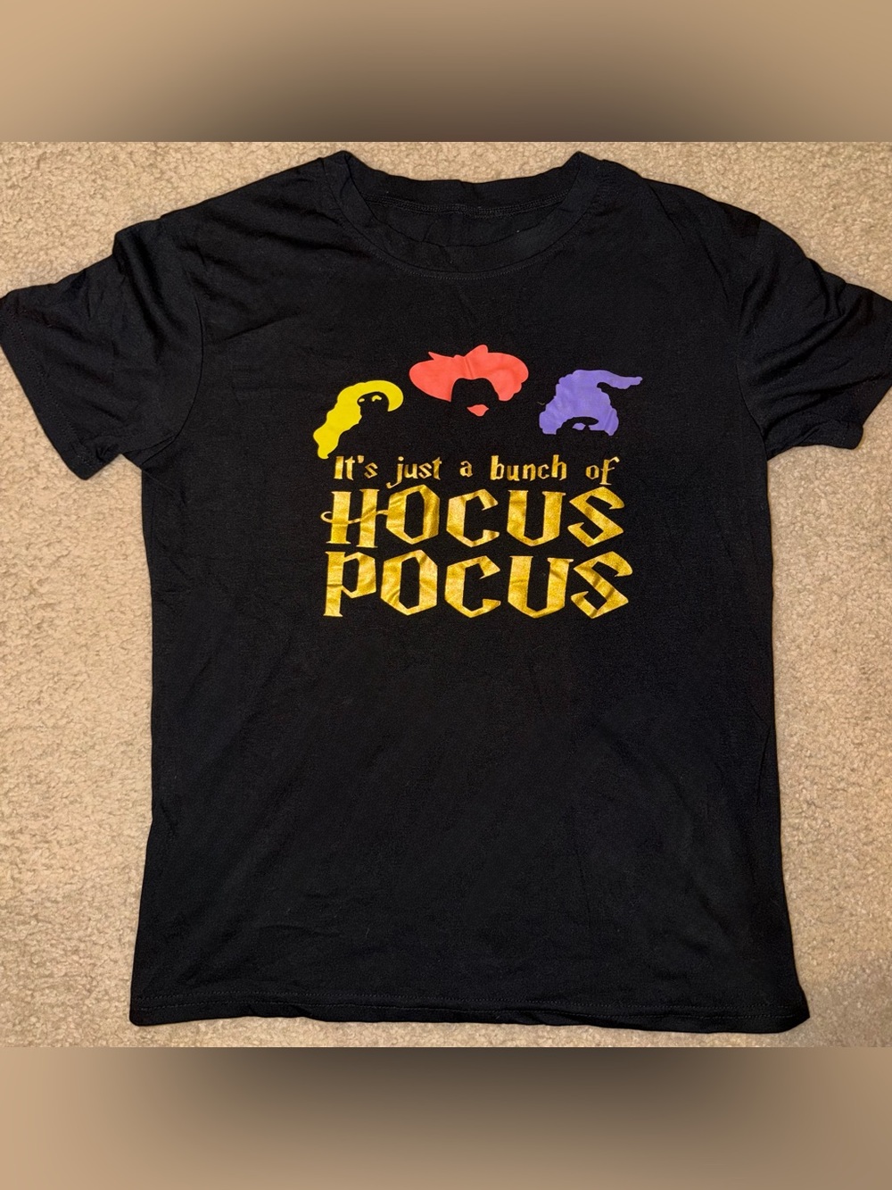 Womens Black "It's Just a Bunch of Hocus Pocus" Graphic T-Shirt